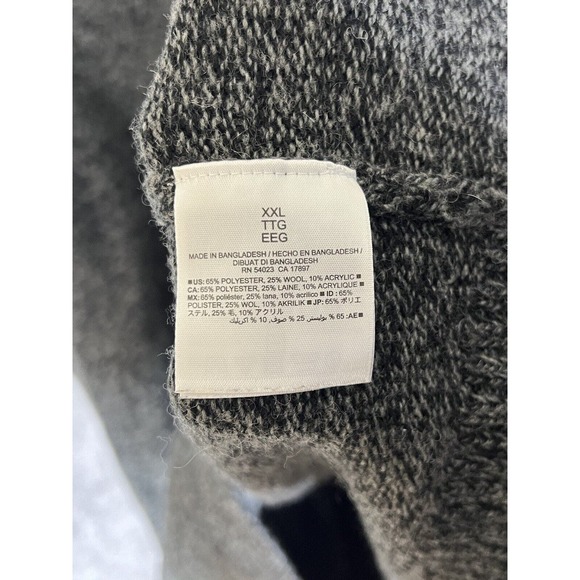 Old Navy Wool Blend Mock Neck Knit Pullover Sweater Mens Size XXL Gray Ribbed - Picture 4 of 7